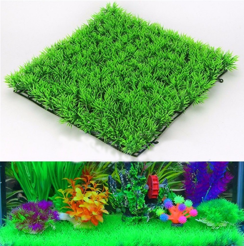 Artificial Green Grass Plant L - Aquarium Fish Green recension och pris