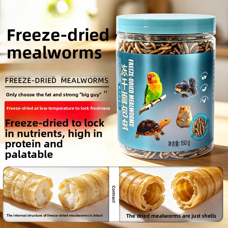 VOONLINE Freeze Dried Mealworm - Aquarium Fish Food recension och pris