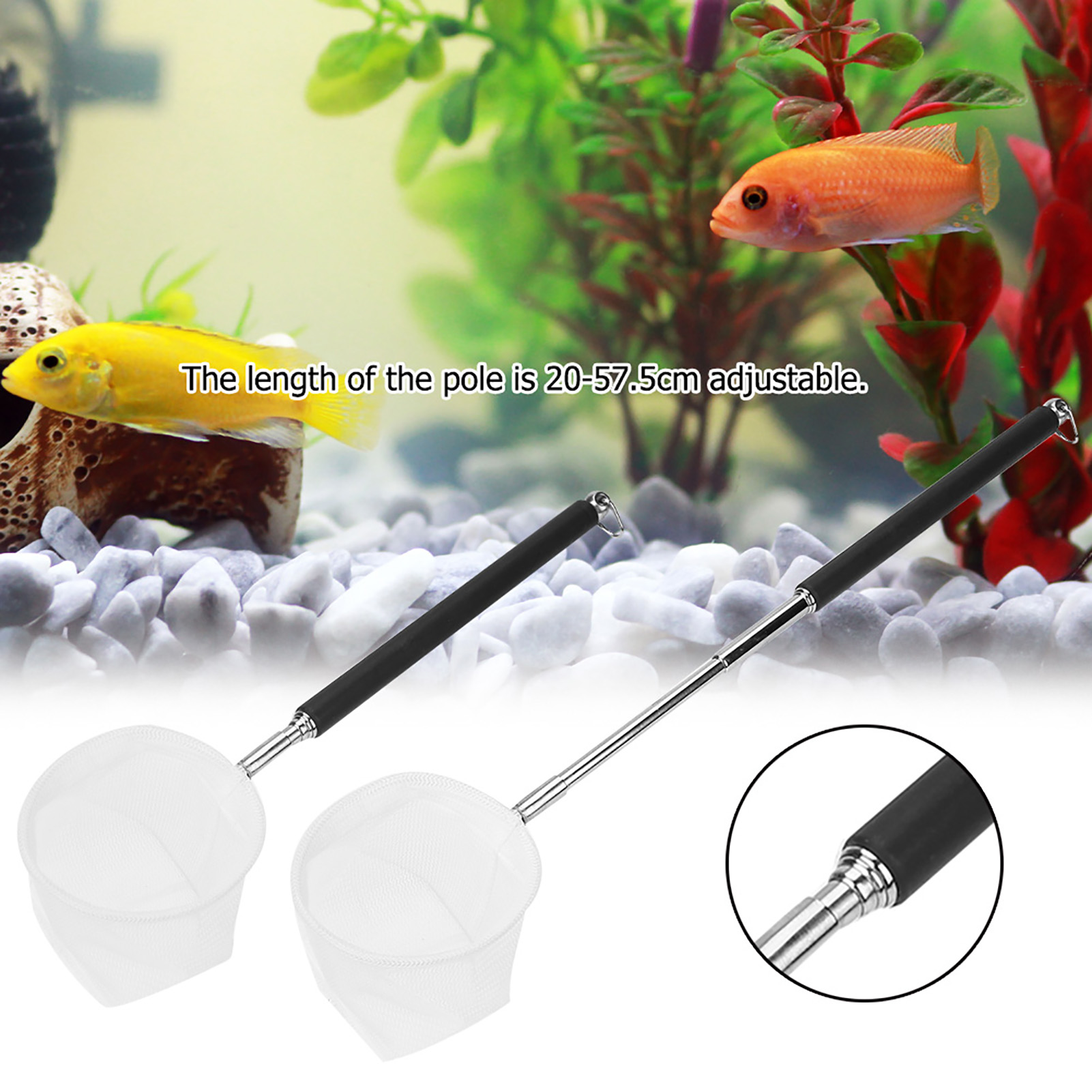 Adjustable Aquarium Fishing Ne - Fish Net Handle recension och pris
