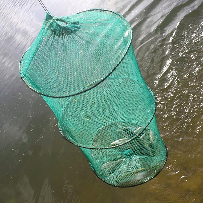 Folding Round Nylon Mesh Metal - Aquarium Fish Trap recension och pris
