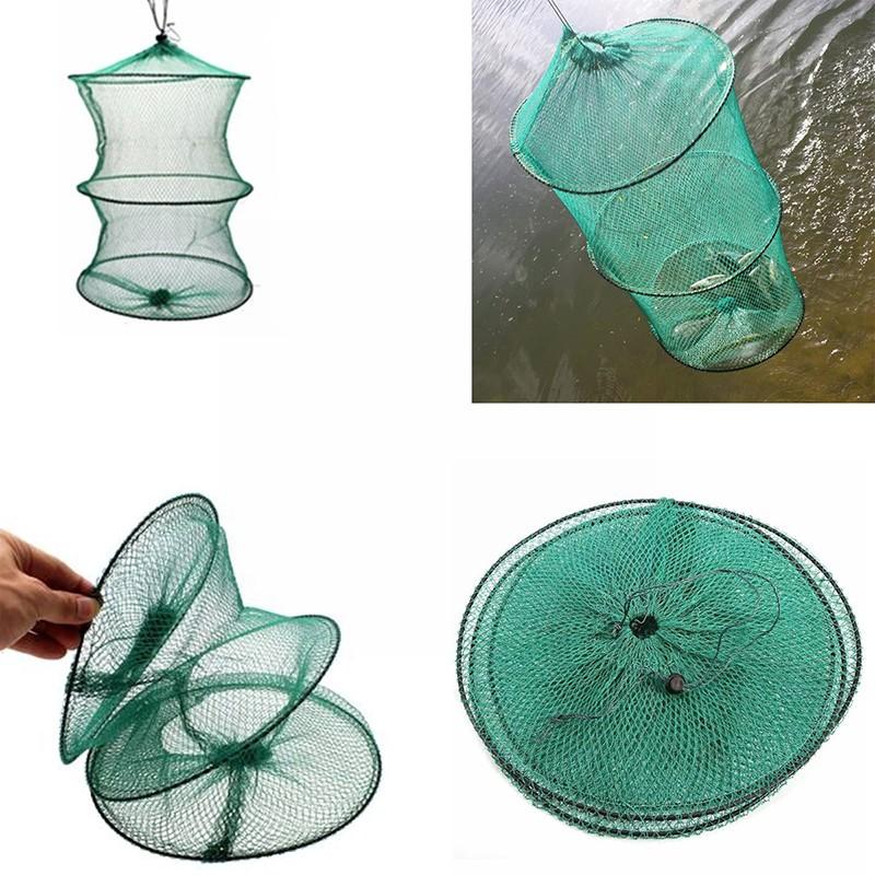 Folding Round Nylon Mesh Metal - Aquarium Fish Trap recension och pris